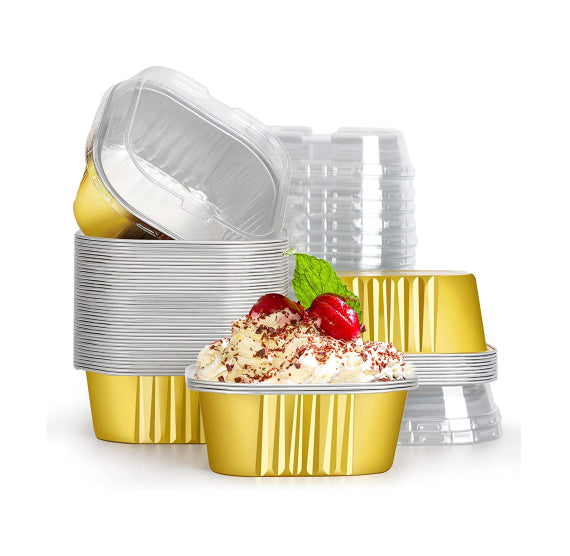 Square Snack Cake Pans with Lids: Gold | www.sprinklebeesweet.com