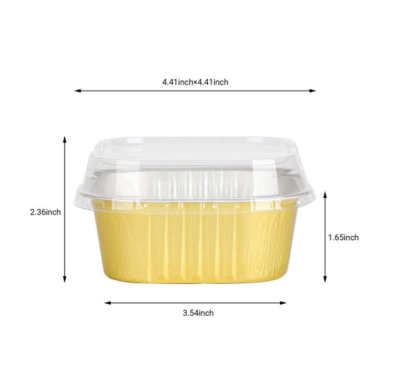 Square Snack Cake Pans with Lids: Gold | www.sprinklebeesweet.com