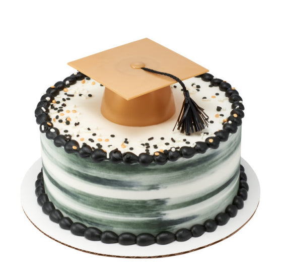 Gold Graduation Cap Cake Topper: 4" | www.sprinklebeesweet.com