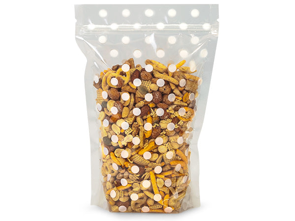 White Polka Dot Stand Up Bags | www.sprinklebeesweet.com