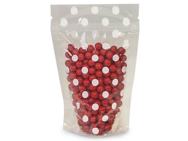 White Polka Dot Stand Up Bags | www.sprinklebeesweet.com