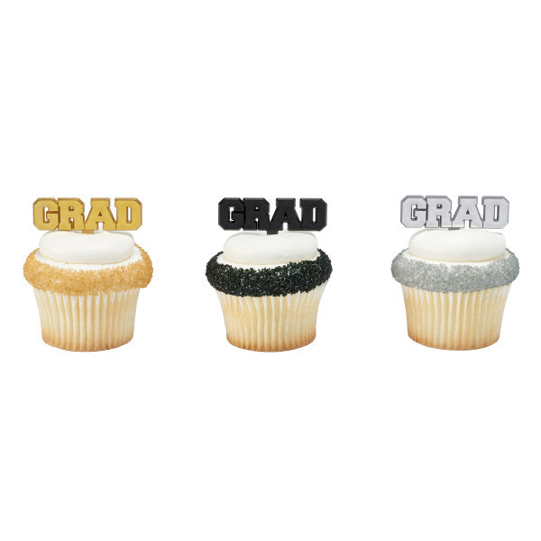 Graduation Cupcake Picks: Grad | www.sprinklebeesweet.com