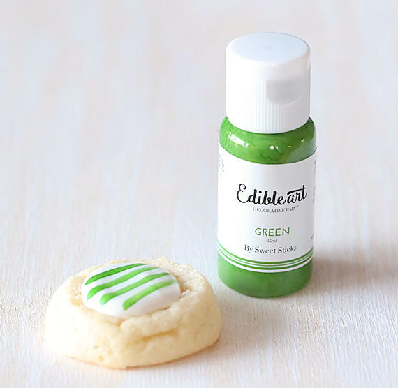 Green Edible Art Paint | www.sprinklebeesweet.com