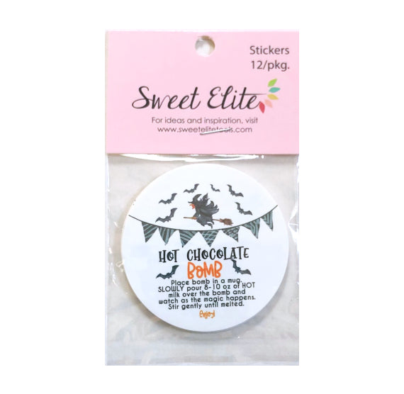Halloween Cocoa Bomb Stickers | www.sprinklebeesweet.com