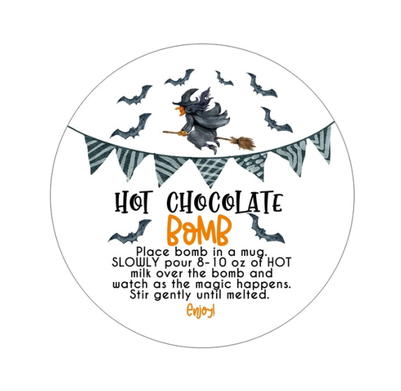 Halloween Cocoa Bomb Stickers | www.sprinklebeesweet.com