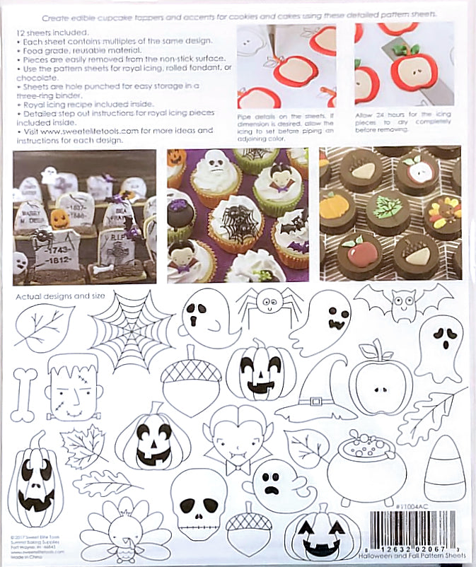 Halloween + Fall Icing Templates: Pattern Sheets | www.sprinklebeesweet.com