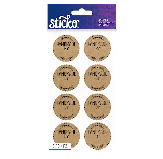 Handmade with Love Stickers: Kraft | www.sprinklebeesweet.com