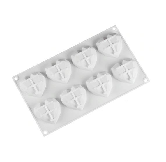 Geometric Heart Cake Gem Mold | www.sprinklebeesweet.com