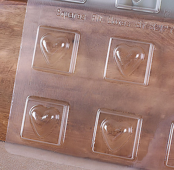 Square Chocolate Mold with Hearts | www.sprinklebeesweet.com