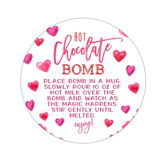 Valentine Cocoa Bomb Stickers | www.sprinklebeesweet.com