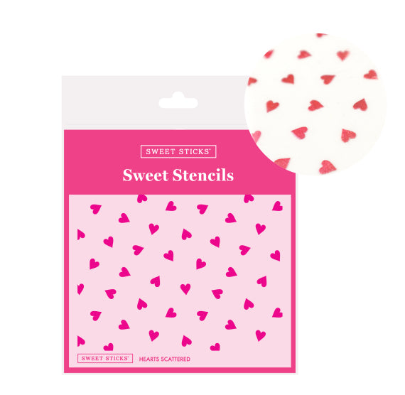 Sweet Stencils: Scattered Hearts | www.sprinklebeesweet.com