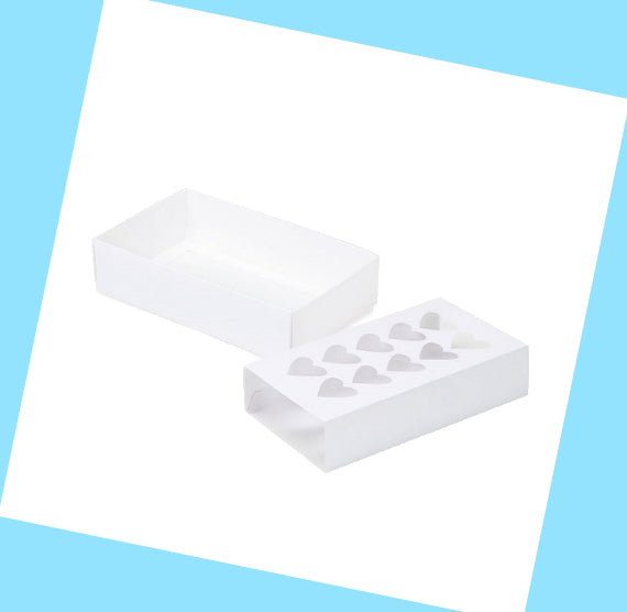 White Treat Box Set with Heart Windows | www.sprinklebeesweet.com