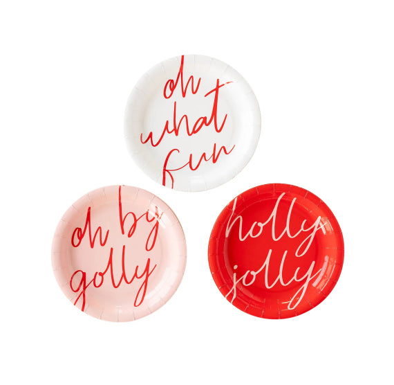 Holly Jolly Christmas Plates: 7" | www.sprinklebeesweet.com