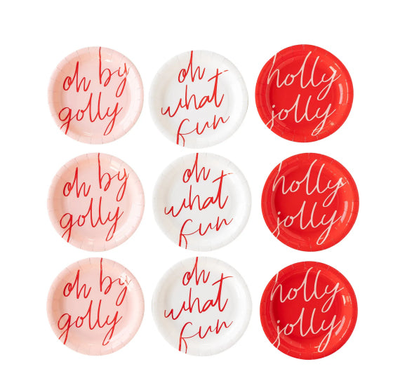 Holly Jolly Christmas Plates: 7" | www.sprinklebeesweet.com