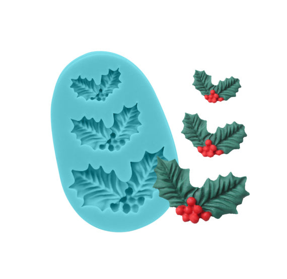 Silicone Holly Mold | www.sprinklebeesweet.com