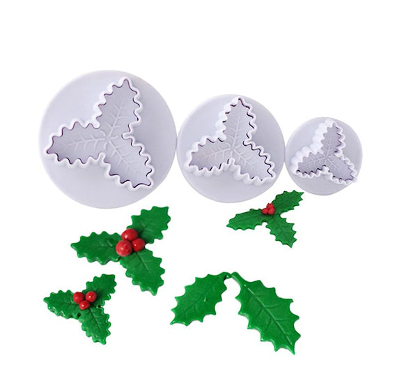 Holly Leaf Fondant Cutters | www.sprinklebeesweet.com