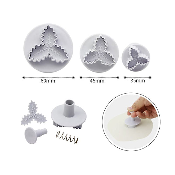 Holly Leaf Fondant Cutters | www.sprinklebeesweet.com