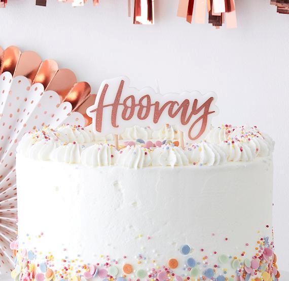 Hooray Rose Gold Candle | www.sprinklebeesweet.com