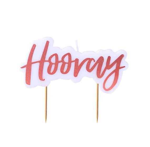 Hooray Rose Gold Candle | www.sprinklebeesweet.com