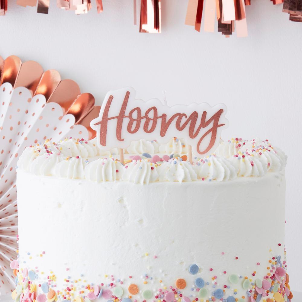 Hooray Rose Gold Candle | www.sprinklebeesweet.com
