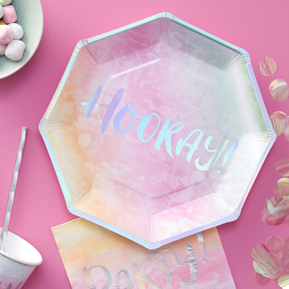 Iridescent Rainbow Plates | www.sprinklebeesweet.com