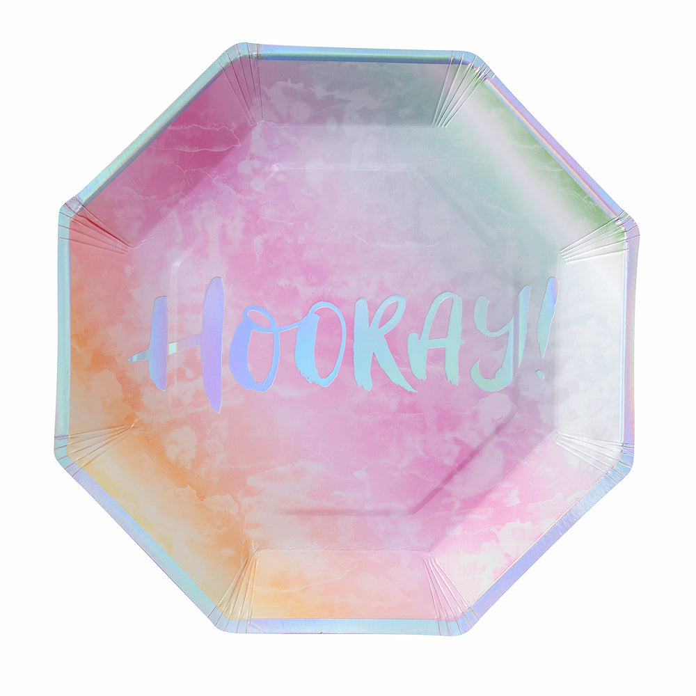Iridescent Rainbow Plates | www.sprinklebeesweet.com