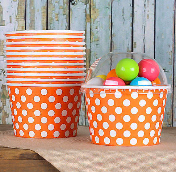 Large Yellow Ice Cream Cups: Polka Dot | www.sprinklebeesweet.com