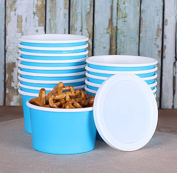 Small Blue Ice Cream Cups: 4oz | www.sprinklebeesweet.com