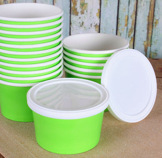 Small Lime Green Ice Cream Cups: 4oz | www.sprinklebeesweet.com