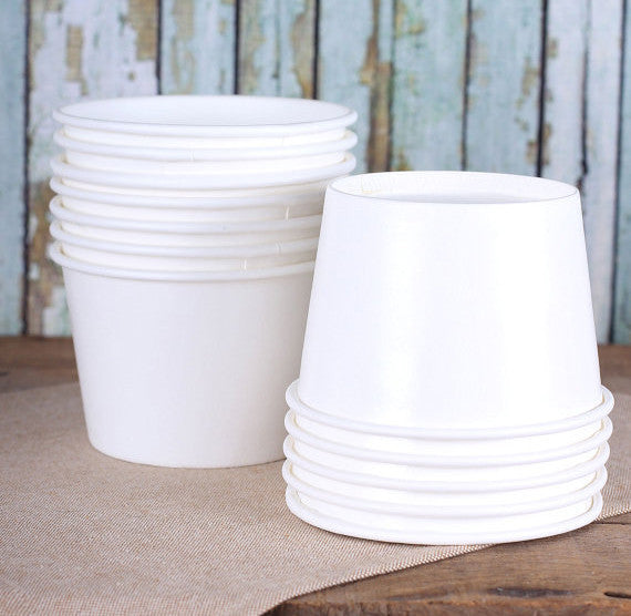 Medium White Ice Cream Cups: 6oz | www.sprinklebeesweet.com