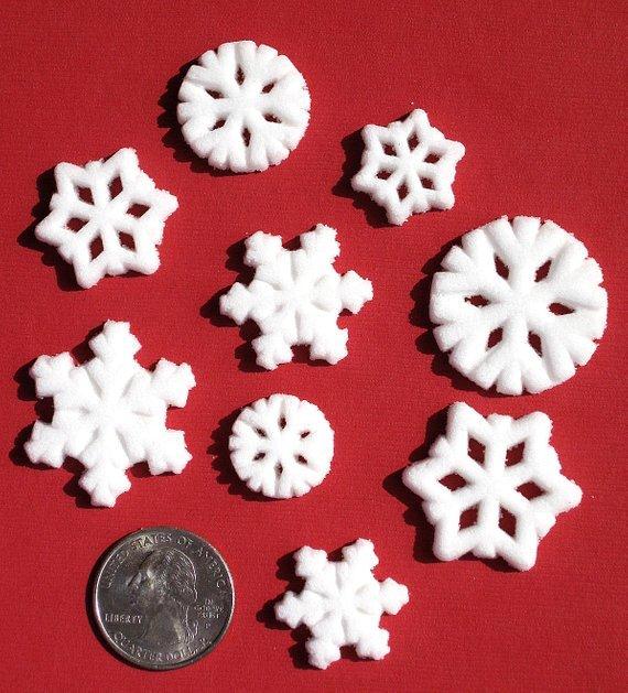 Assorted Snowflake Sugar Toppers | www.sprinklebeesweet.com