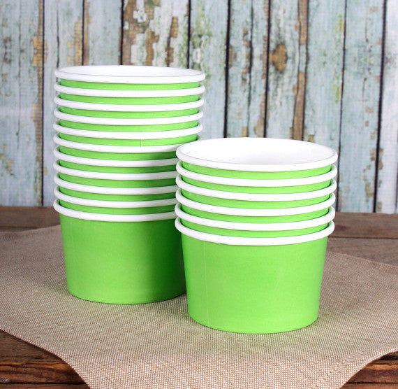 Small Lime Green Ice Cream Cups: 4oz | www.sprinklebeesweet.com