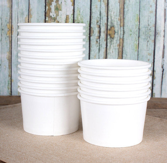 Small White Ice Cream Cups: 4oz | www.sprinklebeesweet.com
