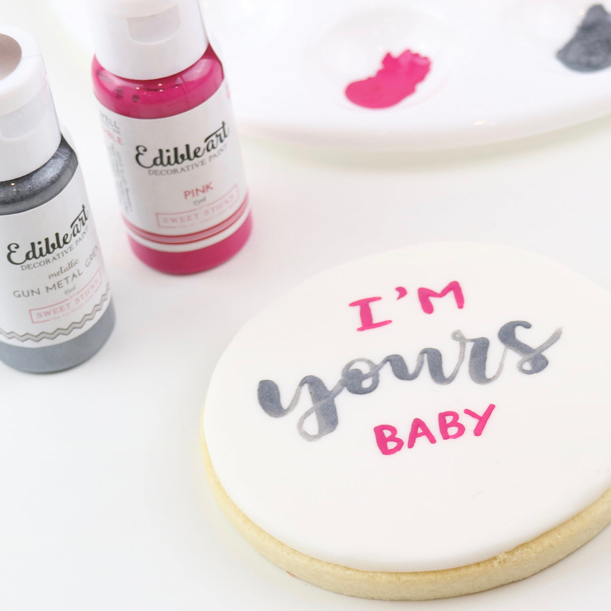 Grey Edible Art Paint | www.sprinklebeesweet.com