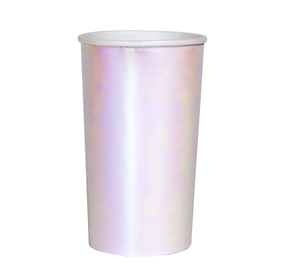 Tall Iridescent Paper Cups | www.sprinklebeesweet.com