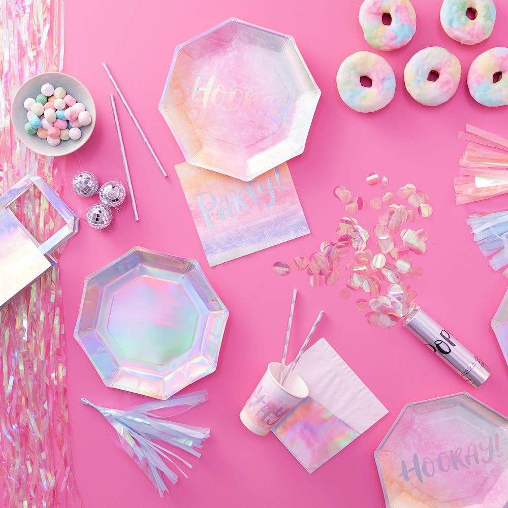Iridescent Rainbow Napkins | www.sprinklebeesweet.com