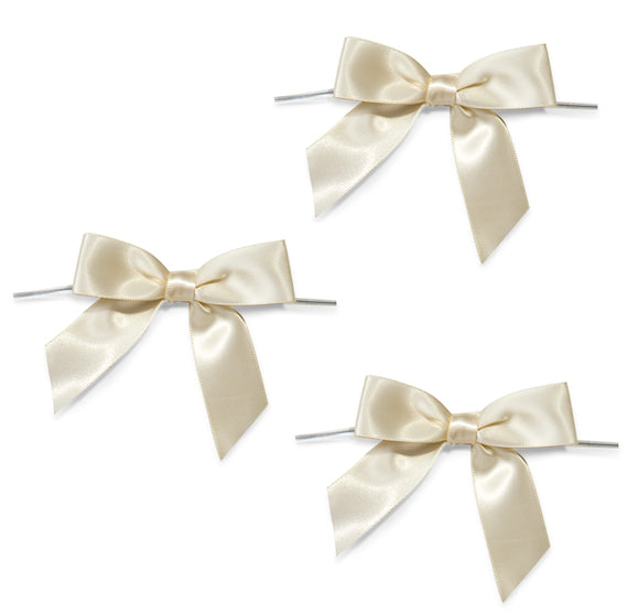 Ivory Bows with Ties: 3" | www.sprinklebeesweet.com