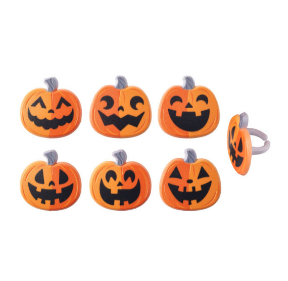 Halloween Cupcake Topper Rings: Jack O'Lantern | www.sprinklebeesweet.com