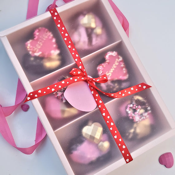 Blush Pink Cake Gem Boxes: 6 Cell | www.sprinklebeesweet.com