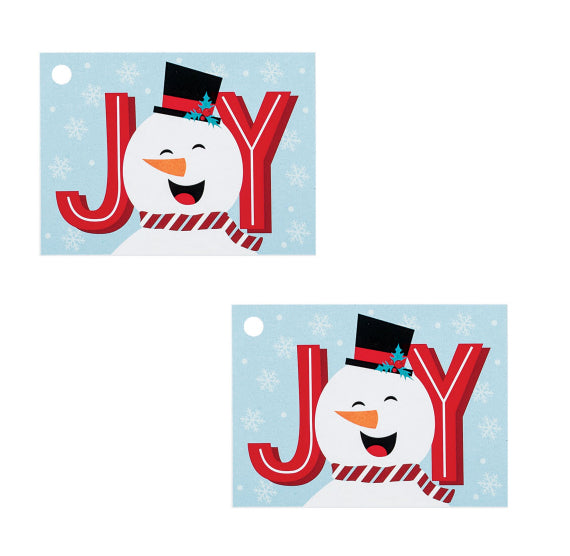 Christmas Gift Tag Cards: Joy Snowman | www.sprinklebeesweet.com
