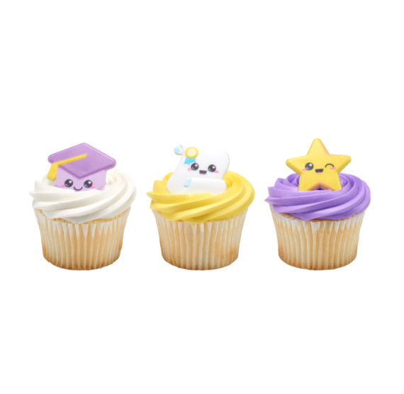 Kids Graduation Cupcake Topper Rings | www.sprinklebeesweet.com