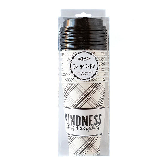 Travel Coffee Cups: Kindness Plaid | www.sprinklebeesweet.com