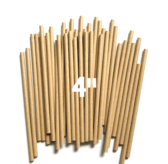 Kraft Brown Paper Lollipop Sticks: 4" | www.sprinklebeesweet.com