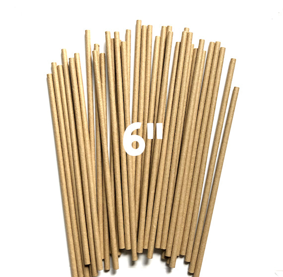 Kraft Brown Paper Lollipop Sticks: 6" | www.sprinklebeesweet.com