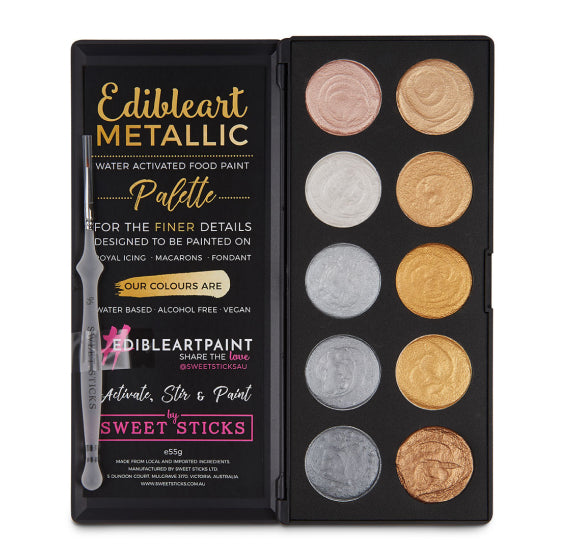 Edible Art Metallic Paint Palette | www.sprinklebeesweet.com
