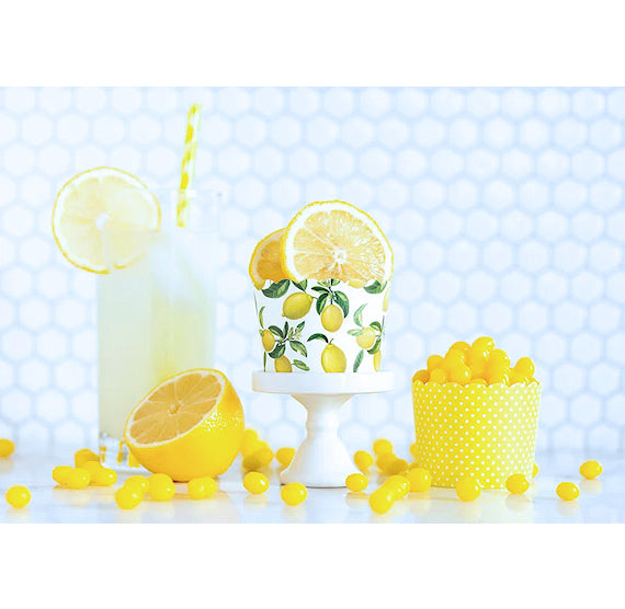 Baking Cups: Lemons + Yellow Mini Dots | www.sprinklebeesweet.com