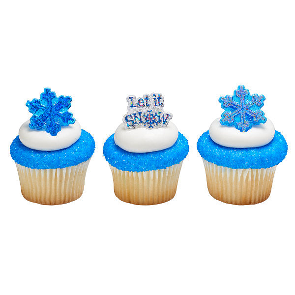 Snowflake Cupcake Topper Rings: Let It Snow | www.sprinklebeesweet.com