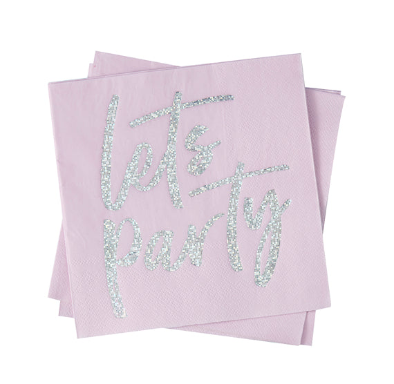 Light Pink Iridescent Napkins: Lets Party | www.sprinklebeesweet.com
