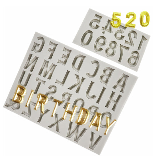 Numbers + Letters Fondant Mold Set | www.sprinklebeesweet.com
