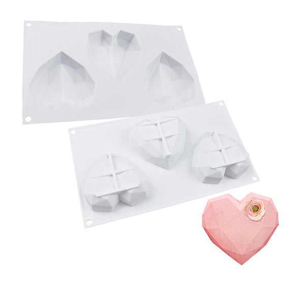 Geometric Heart Cake Gem Mold: 4" | www.sprinklebeesweet.com